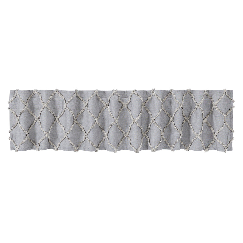 Frayed Lattice Creme & Black Valance 16x90
