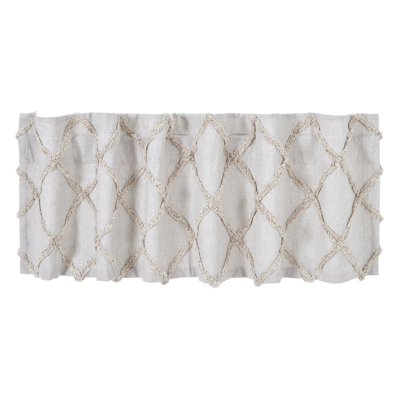 Frayed Lattice Oatmeal Valance 16x60