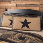Black Check Star King Sham 21x37