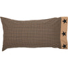 Black Check Star King Pillow Case Set of 2 21x40