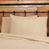 Burlap Vintage Standard Pillow Case w/ Fringed Ruffle Set of 2 21x30