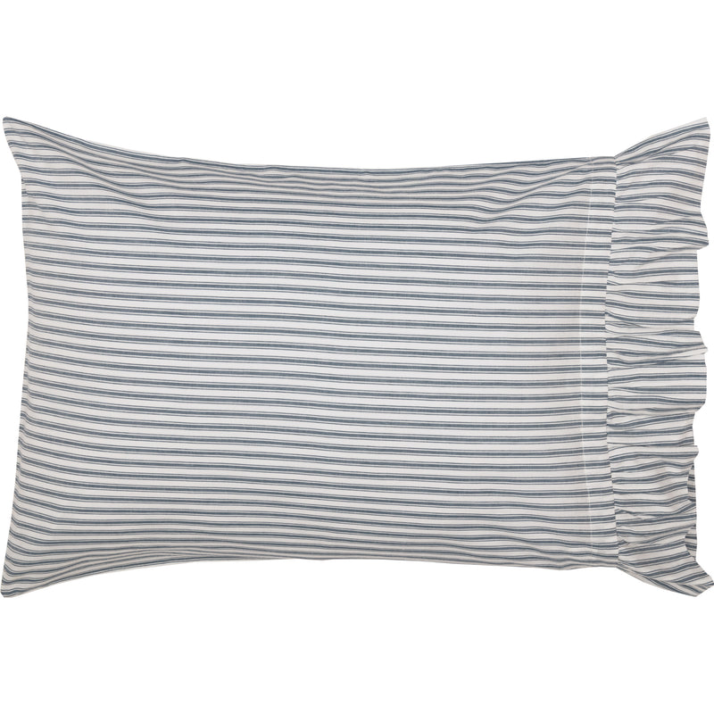 Sawyer Mill Blue Ticking Stripe Standard Pillow Case Set of 2 21x30