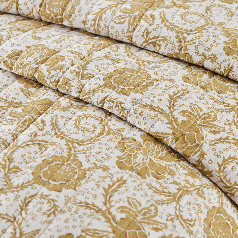 Dorset Gold Floral Quilted Collection