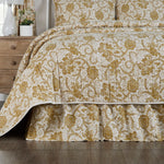 Dorset Gold Floral King Bed Skirt 78x80x16