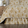 Dorset Gold Floral Twin Bed Skirt 39x76x16