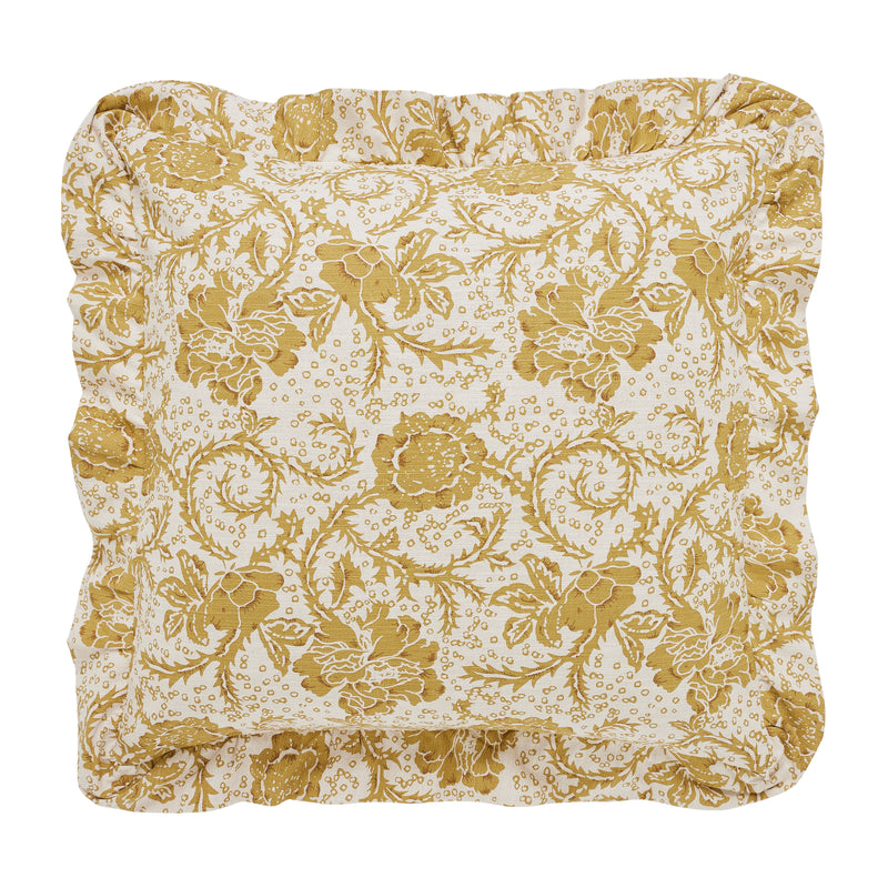 Dorset Gold Floral Fabric Euro Sham 26x26