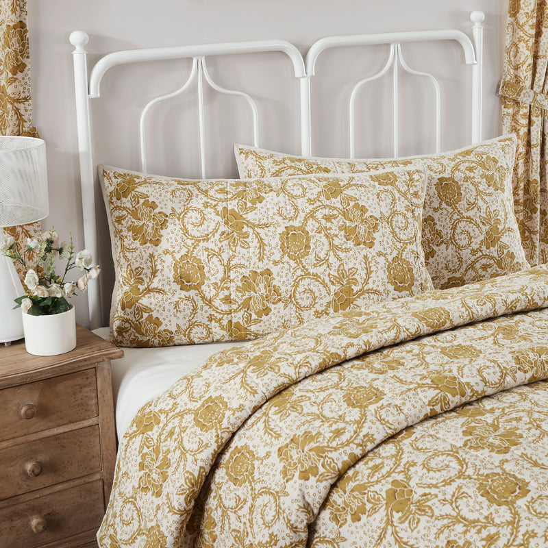 Dorset Gold Floral Quilted Collection