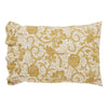 Dorset Gold Floral Ruffled Standard Pillow Case Set of 2 21x26+4