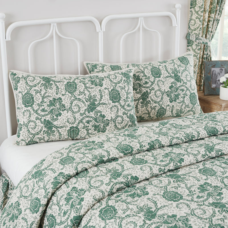 Dorset Green Floral Quilted Collection