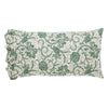 Dorset Green Floral Ruffled King Pillow Case Set of 2 21x36+4