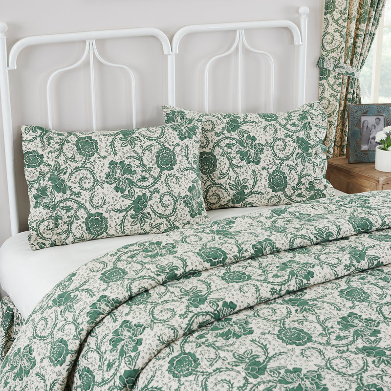 Dorset Green Floral Quilted Collection