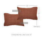 Burgundy Check Standard Pillow Case Set of 2 21x30