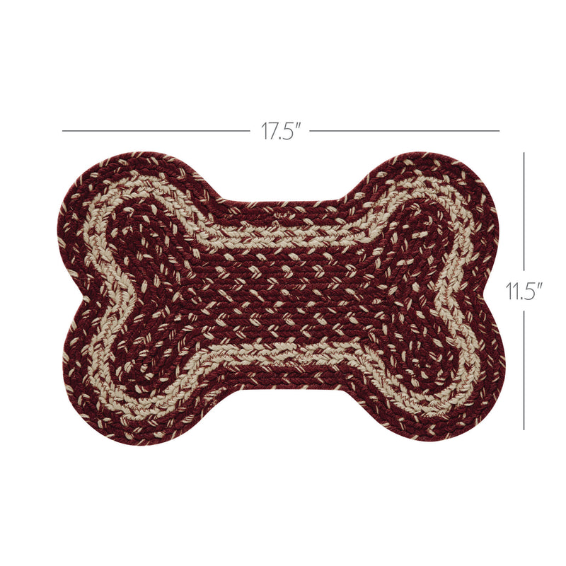 Burgundy Tan Indoor/Outdoor Small Bone Rug 11.5x17.5