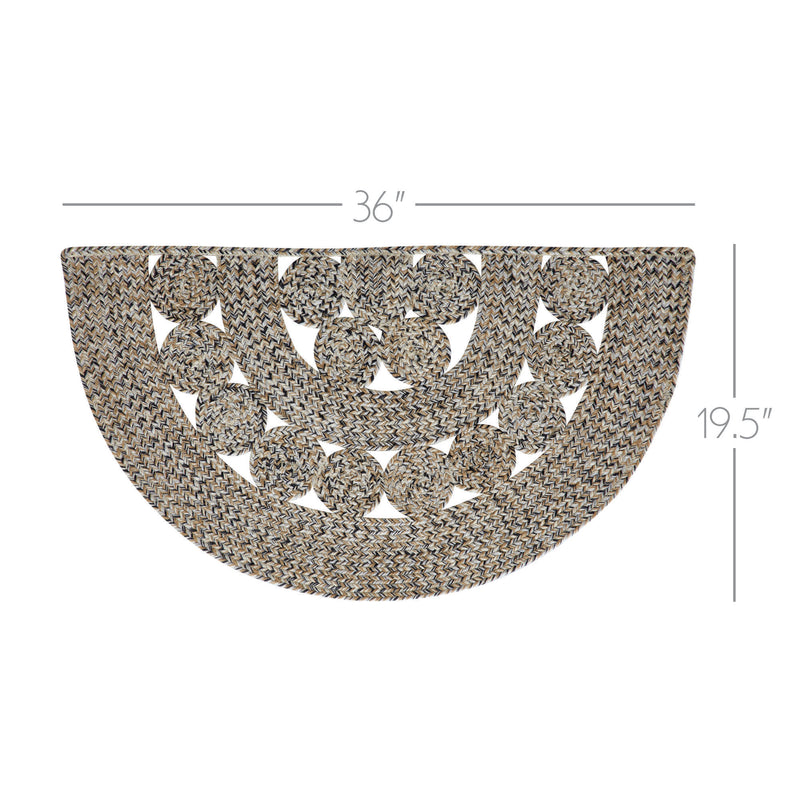 Celeste Blended Pebble Indoor/Outdoor Half Circle Rug 19.5x36