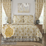 Dorset Gold Floral Twin Quilt 68Wx86L
