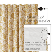 Dorset Gold Floral Swag Set of 2 36x36x16