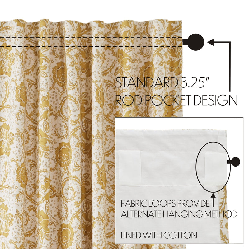 Dorset Gold Floral Valance 16x60