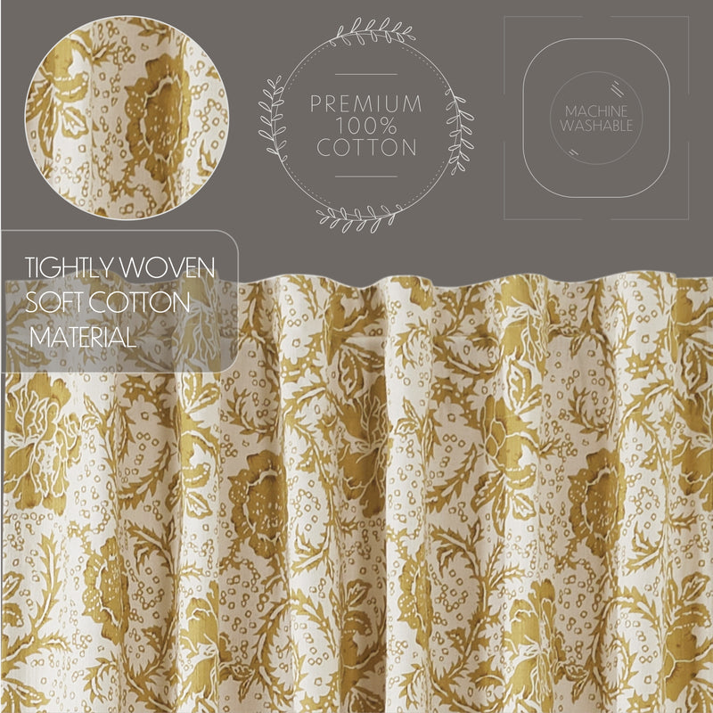 Dorset Gold Floral Swag Set of 2 36x36x16