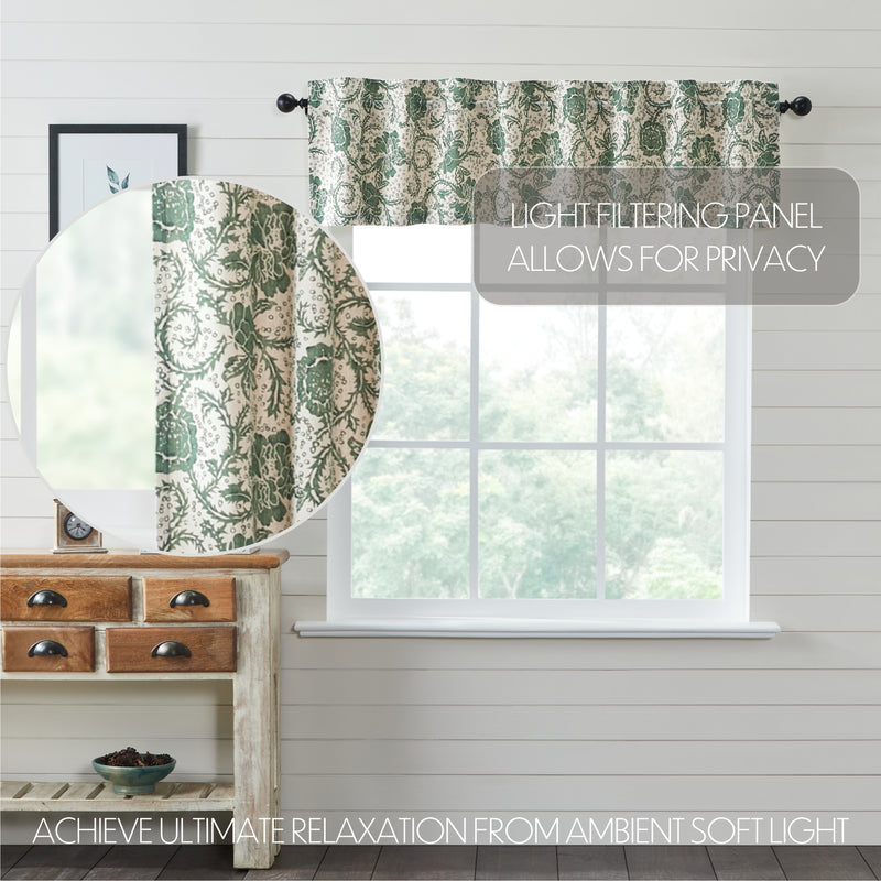 Dorset Green Floral Valance 16x72