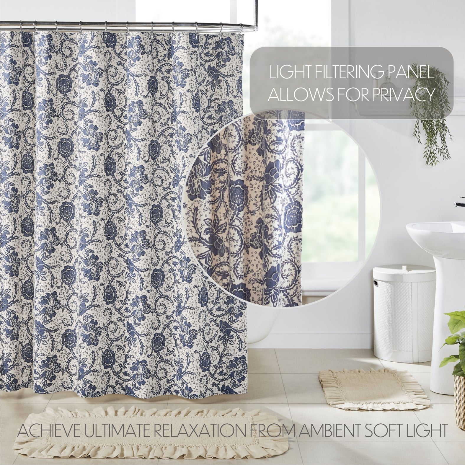 Beth's Country Primitive Home Decor Dorset Shower Curtain - Thumbnail 5