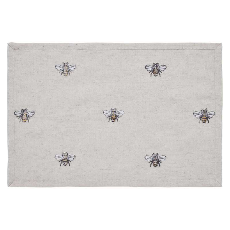 Embroidered Bee Placemat Set of 6 12x18