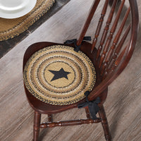 Kettle Grove Jute Chair Pad Applique Star 15 inch Diameter