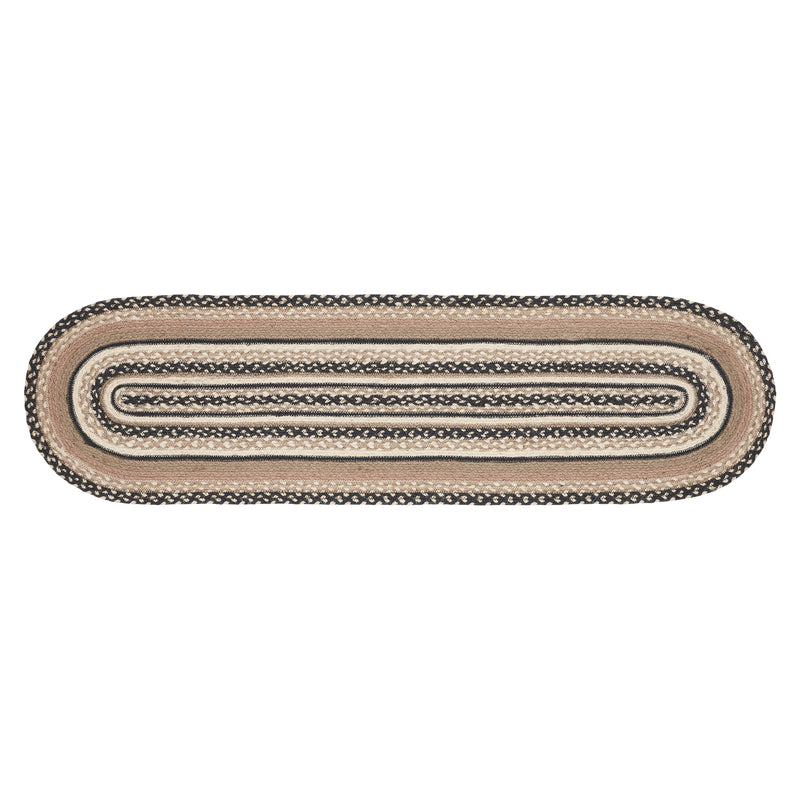 Sawyer Mill Charcoal Creme Jute Oval Runner 13x48