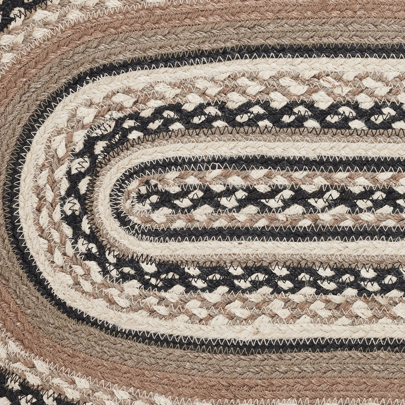 Sawyer Mill Charcoal Creme Jute Oval Runner 13x48
