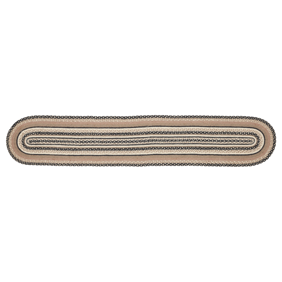 Sawyer Mill Charcoal Creme Jute Oval Runner 13x72