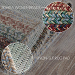 Multi Jute Rug Half Circle w/ Pad 19.5x36