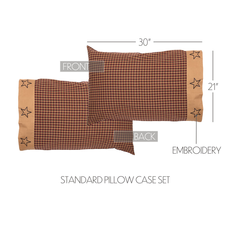 Patriotic Patch Standard Pillow Case Set of 2 21x30
