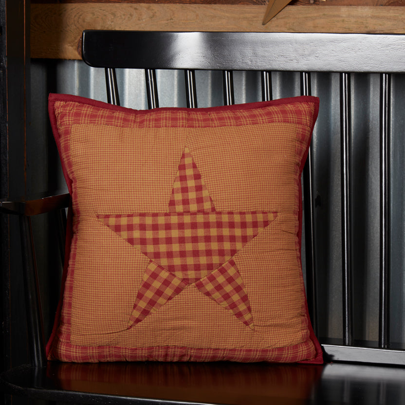 Cojín Decorativo Ninepatch Star Granja Primitivo – Rojo VHC, Acolchado Y 100% Algodón