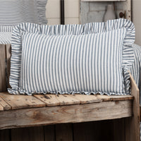 Sawyer Mill Blue Ticking Stripe Fabric Pillow 14x22