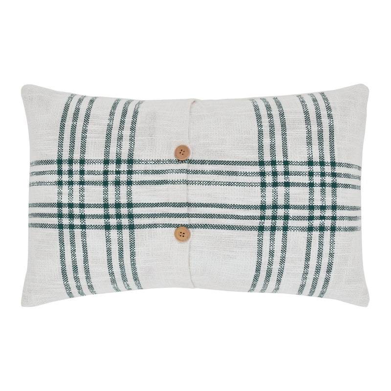 Pine Grove Plaid Embroidered Trees Pillow 14x22