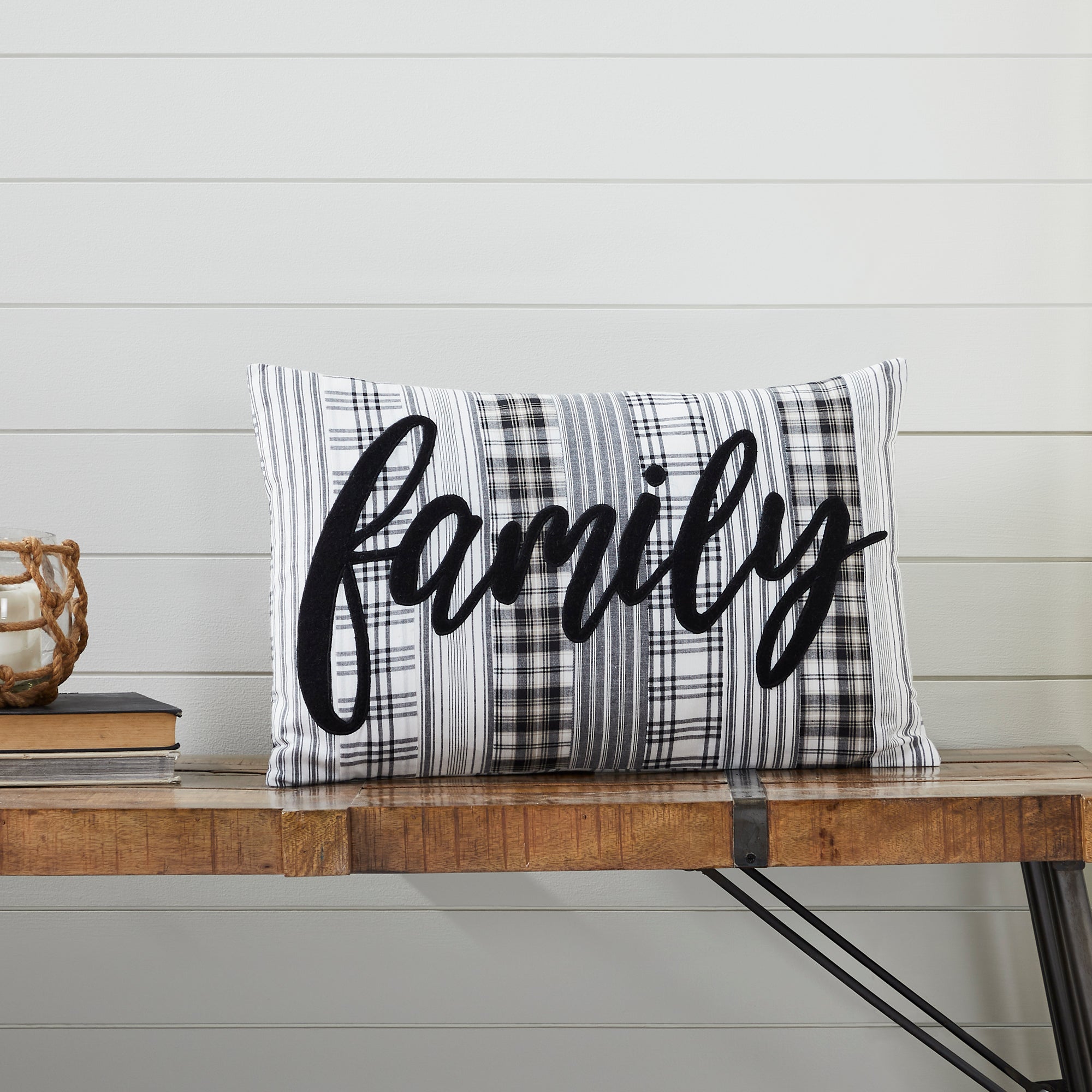 Sawyer Mill Black Family Pillow Cover 14x22