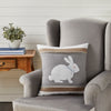 Burlap Applique Bunny Pillow 18x18