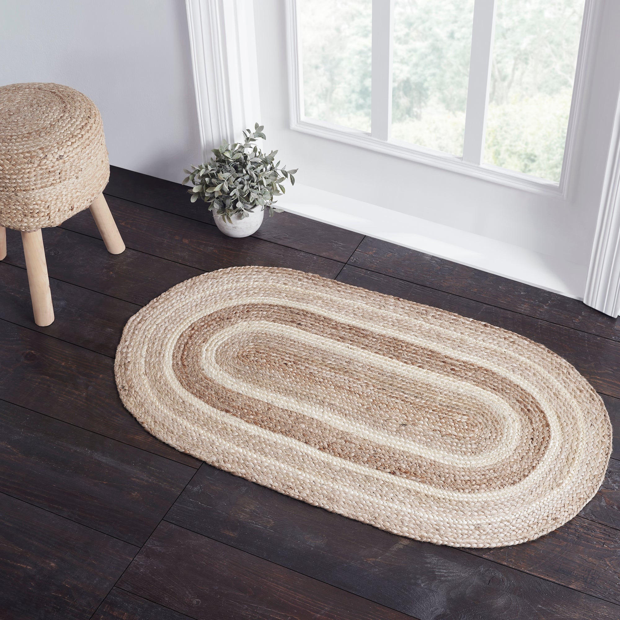 VHC Brands - Kaila Jute Rug Oval with Pad 27x48
