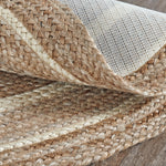 Natural & Creme Jute Rug Oval w/ Pad 60x96