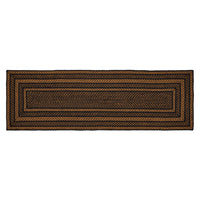 Black & Tan Jute Rug/Runner Rect w/ Pad 24x78