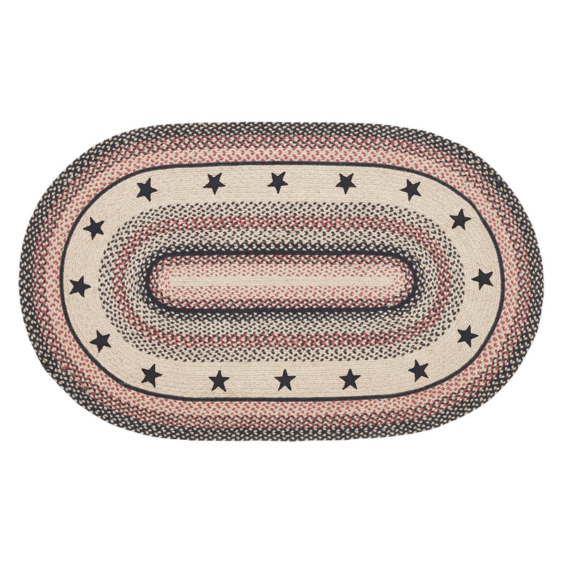 Colonial Star Jute Rug Oval w/ Pad 36x60