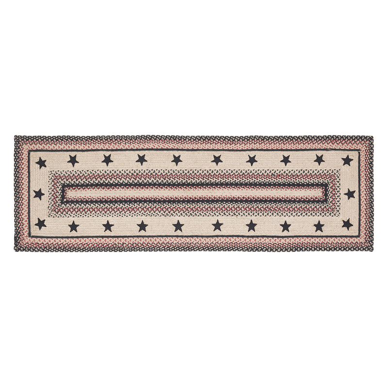 Colonial Star Jute Rug/Runner Rect w/ Pad 24x78