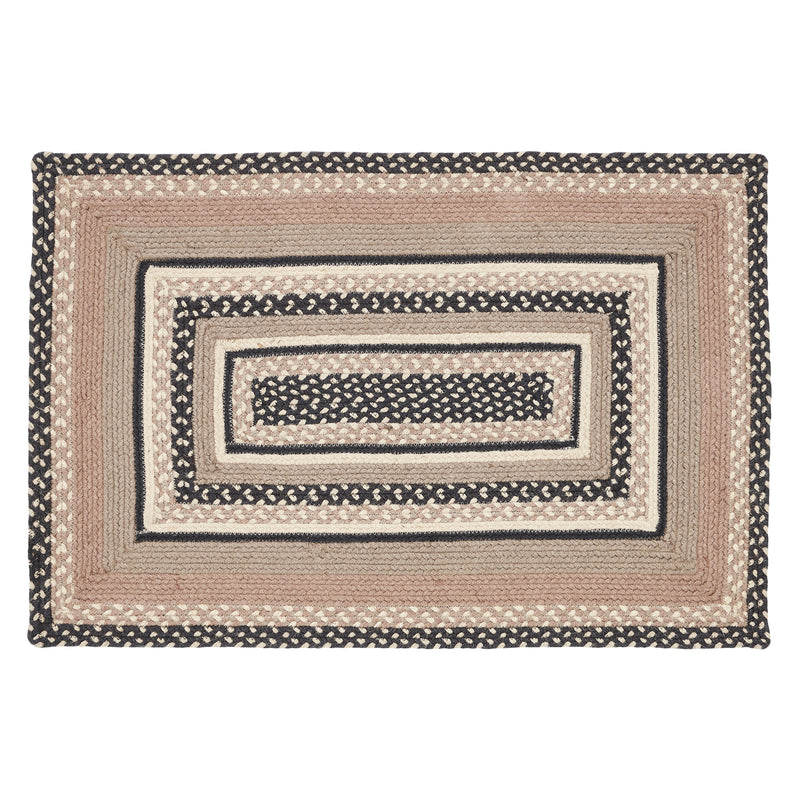 Sawyer Mill Charcoal Creme Jute Rug Rect w/ Pad 24x36