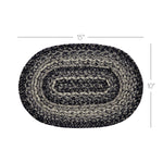 Sawyer Mill Black White Jute Oval Placemat 10x15