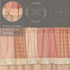 Sawyer Mill Red Chambray Solid Panel with Attached Patchwork Valance Set of 2 84x40