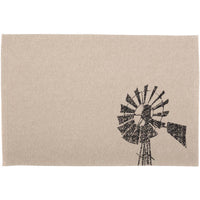 Sawyer Mill Charcoal Windmill Placemat Set of 6 12x18