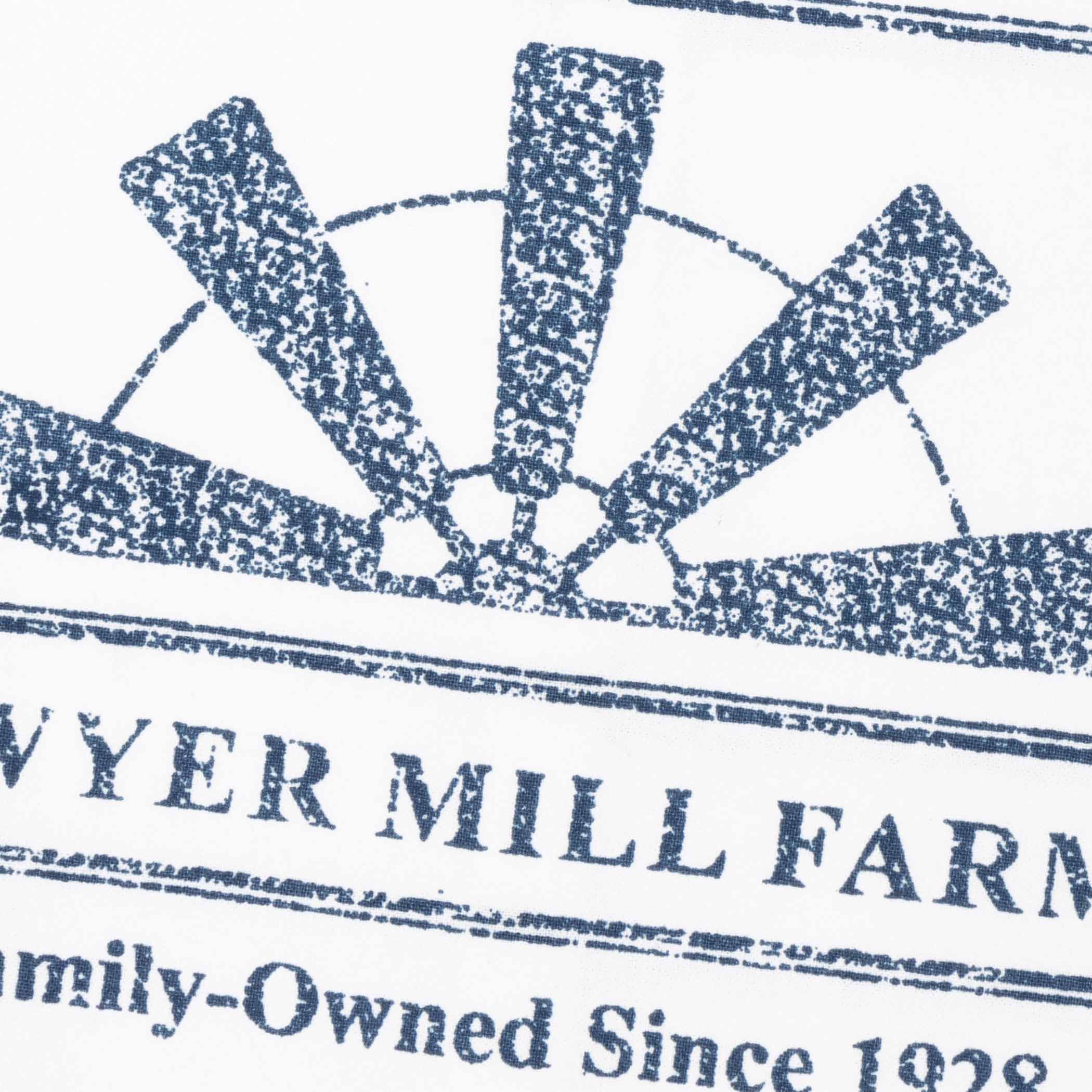Sawyer Mill Blue Windmill Blade Muslin Bleached White Tea Towel 19x28