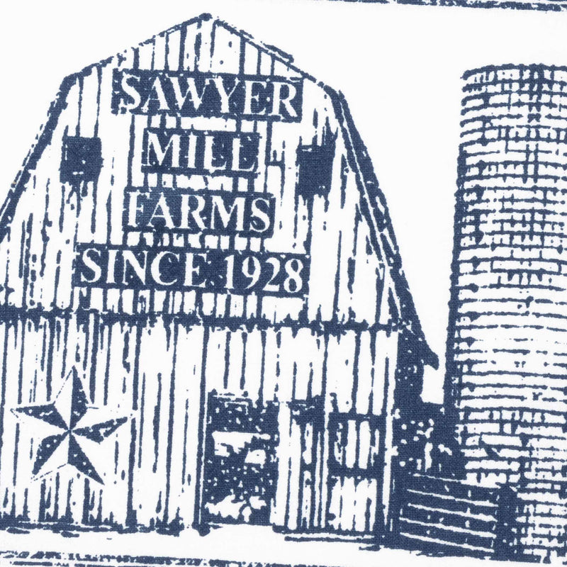Sawyer Mill Blue Barn Muslin Bleached White Tea Towel 19x28