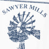 Sawyer Mill Blue Windmill Muslin Bleached White Tea Towel 19x28