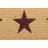Burgundy Tan Jute Runner Stencil Stars 8x24