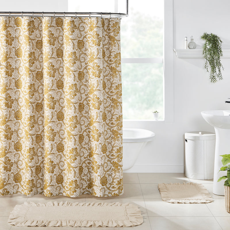 Dorset Gold Floral Shower Curtain 72x72
